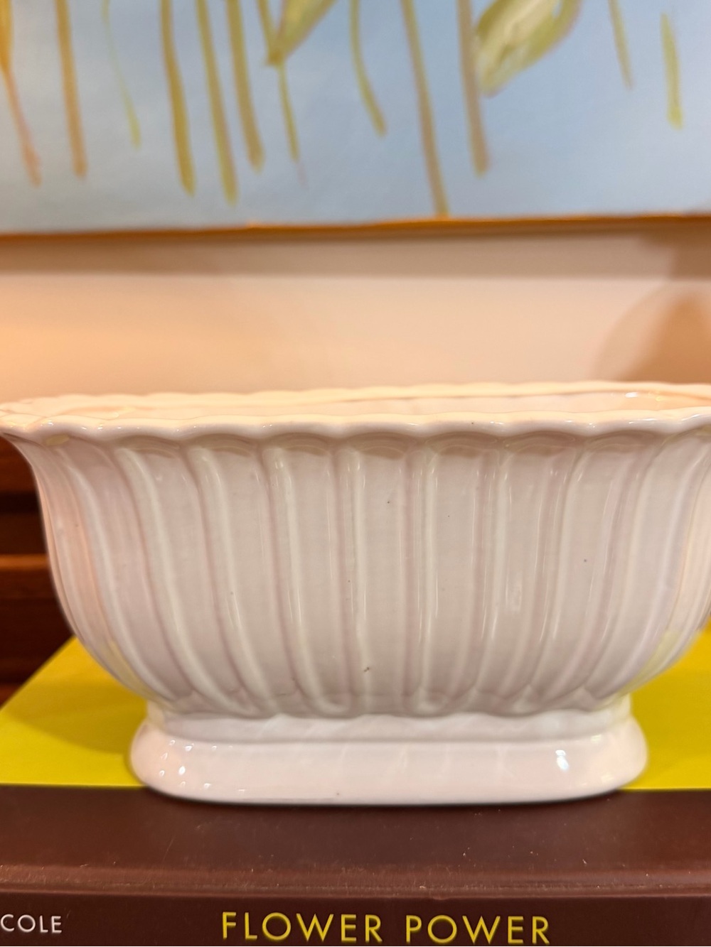 Fluted Ceramic Serving Bowl in Cream – Elegant Table Centerpiece